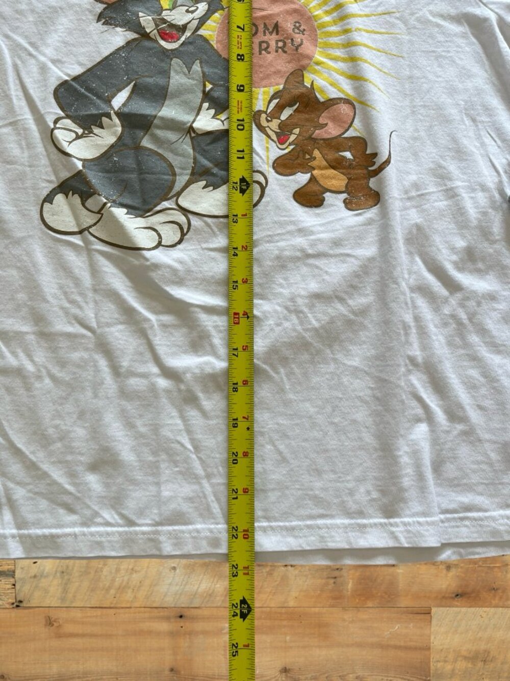 Tom & Jerry Nostalgic Graphic Tee White Vintage Style T-Shirt Tagged Medium - Picture 6 of 7